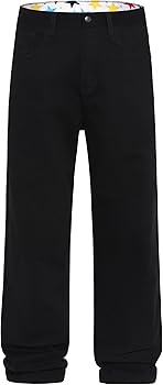 MZNBURAM Men's Non-Stretch Loose Fit Wide-Leg Baggy Jeans